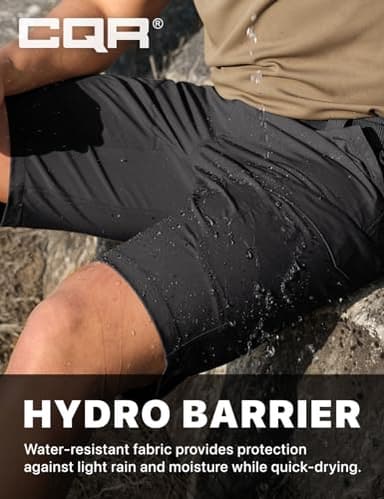 CQR Men's Quick Dry Stretch Hiking Cargo Shorts, Lightweight Water Resistant Tactical Casual, Golf & Outdoor with Pockets, Shendo Trail W/Belt Black, 34W x 10L - Image 6