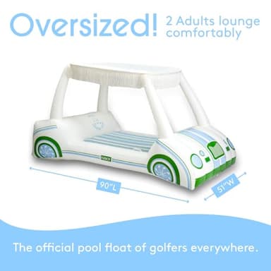 FUNBOY Country Club Golf Cart Pool Float, Two Cup Holders, Removable Fringe Shade, Float for Summer Pool Party and Entertainment - Image 8