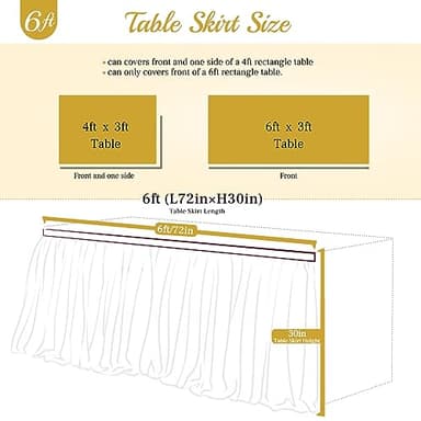 Suppromo 6ft Pink Tulle Table Skirt Baby Shower Tablecloth for Rectangle Tables or Round Tables Pink Ruffle Tutu Table Skirts Desk Skirt for Princess Girls Birthday Party Cake Dessert Decorations - Image 6