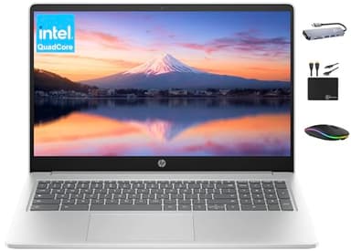 HP Chromebook 2025 Premium Laptop Student Business, 15.6" HD Display, Quad-Core Intel N200 Processor, 8GB RAM, 564GB Storage (64GB eMMC+ 500GB Ext), UHD Graphics, Wi-Fi, Chrome OS +MarxsolAccessory - Image 1