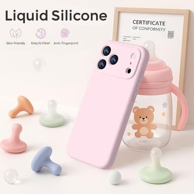 Ktele Magnetic for iPhone 17 Pro Case [Compatible with Magsafe] [Premium Silicone Satin-Smooth Touch] Slim Shockproof Anti-Scratch Microfiber Lining Case, 6.3 inch, Chalk Pink - Image 4