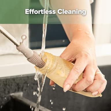 haakaa Pouch Reusable Baby Food Pouch, Reusable Pouches for Toddlers Kids Squeezable Pouch, Washable Freezer - Make Homemade Organic Food for Babies/Toddlers, 4oz, 2 Pack (Yellow) - Image 6