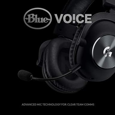 Logitech G Pro X Wired Gaming Headset: Blue VO!CE Detachable Boom Mic, DTS 7.1, 50 mm Drivers, USB/3.5mm Aux, Spare Memory Foam Ear Pads, USB DAC & Bag Included - Black - Image 2