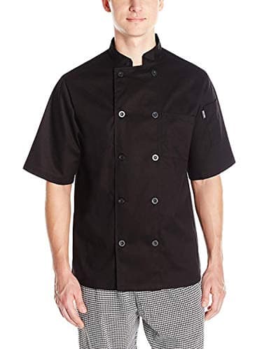 Chef Code Men's Short Sleeve Unisex Classic Chef Coat, Black, Medium - Image 1