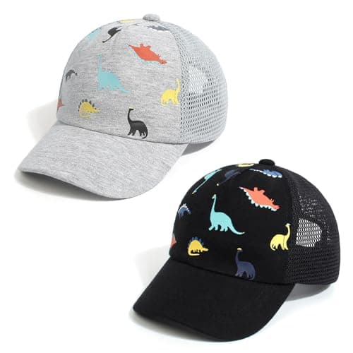 Duoyeree Toddler Baseball Cap Baby Cap Sun hat Print Dinosaur Pattern and Solid Color hat Kids boy Girl Age 0-8t - Image 1