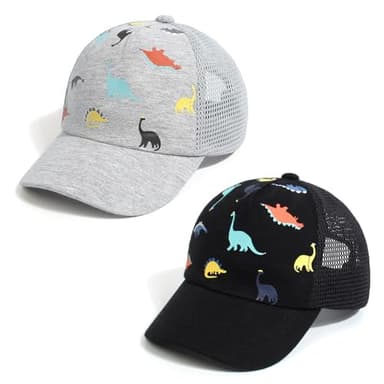 Duoyeree Toddler Baseball Cap Baby Cap Sun hat Print Dinosaur Pattern and Solid Color hat Kids boy Girl Age 0-8t - Image 1