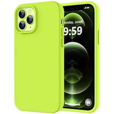 LOVE 3000 Compatible with iPhone 12 Pro Max Phone Case | Thickening 2.1 MM Liquid Silicone | Anti-Scratch Microfiber Lining | Full-Body Duty Heavy Protection Case for Men, Fluorescent Green - Image 1