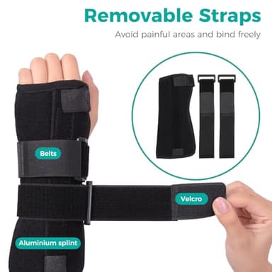 lefeke Carpal Tunnel Wrist Brace Night Support for Left Hand, Adjustable Hand Brace with Replaceable Splints and Sling, Carpal Tunnel Pain Relief Remedies for Tendonitis, Arthritis, Injuries, Women - Image 5