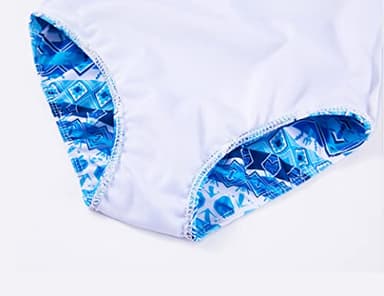 Bathing Suits for Girls Size 3t 4t Toddler Swimsuit Plaid Blue 3D Printed Classic One Piece Swimwear - Image 5