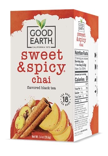 Good Earth Sweet & Spicy, Chai Black Tea, 18 Tea Bags (Pack of 6) - Image 1