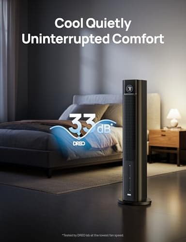 Dreo Tower Fan for Bedroom, 43" Cooling Fans That Blow Cold Air 2025 Upgraded, Evaporative Air Cooler, Quiet 85° Oscillating Floor Fan, Easy Cleaning, APP Control, 4 Modes & 4 Speeds, 12H Timer, Black - Image 6