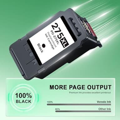 PG-275 XL Ink Cartridge PG-275XL for Canon 275 Black Ink 275XL for Canon Printers Pixma TR4720 TS3722 TS3500 TS3520 TS3522 TR4700 TR4722 TS3720 (2 Black) - Image 4