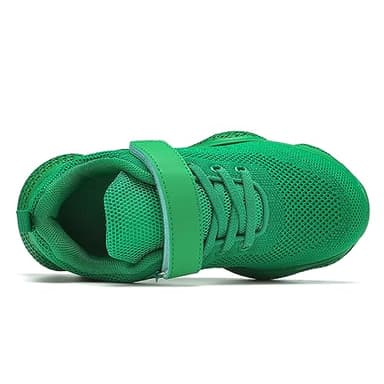 Santiro Big Boys Tennis Shoes Girls Kids Sneakers Lightweight Running Shoes Breathable Mesh No Laces Walking Shoes All Green 4 M US - Image 6