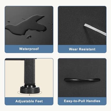 DUMOS TV Stand Dresser for Bedroom with 5 Fabric Drawer,Entertainment Center for 45 inch Television, Media Console Table with Storage, Open Shelf, Adjustable Feet, Living Room Furniture, Black - Image 6