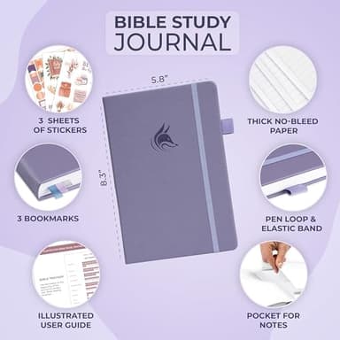 Clever Fox Bible Study Journal – Church Notes Notebook – Note Taking & Journaling Kit – Faith Based Religious Gifts & Accessories (Lavender) - Image 3