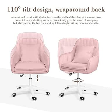 HDHNBA Cute Office Chair Home Computer Chairs Adjustable Task Chairs Modern Office Chair Makeup 360° Swivel Computer Mid Back Chair - Image 6