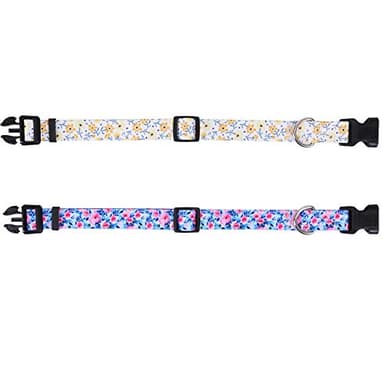 2 Pack Dog Collar Floral Adjustable Nylon Pet Collars for Small Medium Large Dogs Puppy - Image 4