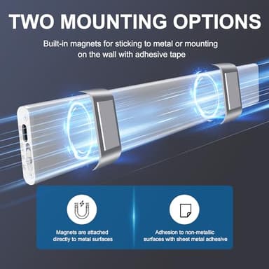 Foctro Closet Lights, 90leds Motion Sensor Light Indoor, 2000mah Rechargeable Under Cabinet Lighting Wireless with 3 Color Temps, 2 Pack Magnetic Dimmable Under Counter Lights for Kitchen - Image 4