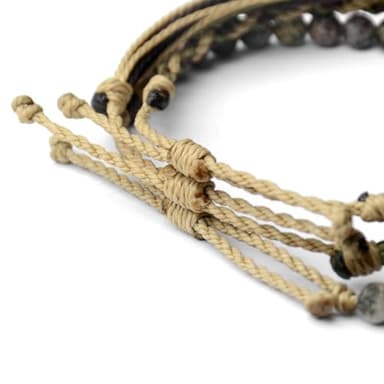 Handmade Natural Stone Beaded Healing Bracelet Gift for Men Adjustable Rope String Bracelet (grass jasper, Adjustable) - Image 7