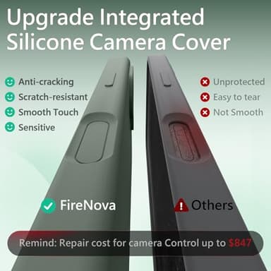 FireNova Magnetic for iPhone 17 Case, Compatible with MagSafe, [Integrated Silicone Camera Control Button] [Camera Protection] Anti-Scratch Microfiber Lining Phone Case, 6.3", Calke Green - Image 3
