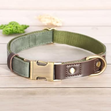 Didog Soft PU Leather Dog Collars for Small Dogs,Classic Adjustable Dog Collars with Quick Release Metal Buckle,Easy Clean and Comfortable with Nylon Lining,Green,S Neck 10-15" - Image 8