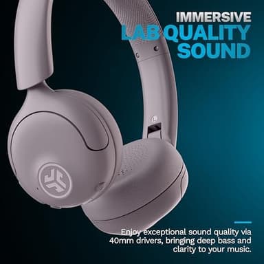 JLab Go Lux ANC Wireless Headphones, Mauve, Hybrid Active Noise Cancelling, Premium On-Ear Bluetooth Headset, Customizable Sound, Be Aware Mode, Cloud Foam Comfort, Multipoint Connection - Image 4