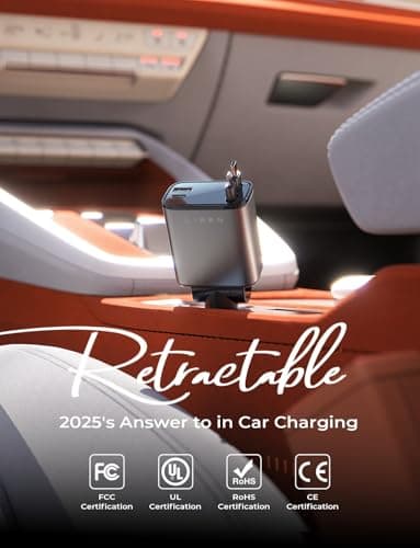 LISEN Retractable Car Charger for iPhone 17, 69W USB C Car Accessories Adapter USB C Charger Fast Charging, Gifts for Women Men, Travel Essentials, for iPhone 17 Pro Max Air 16 15 14 13 12 Samsung S25 - Image 2