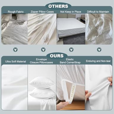 Yawfold King Size Sheets │ 100% Viscose Derived from Bamboo │ Luxury Soft Fitted Sheets with Elastic Straps │ Cooling for Hot Sleepers │ 18 Inch Deep Pocket - Image 4