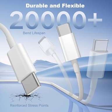 Car Carplay Cable for iPhone 17 Pro Max/Air/16/15 Pro Max/Plus/16e Cables,2Pack USB A to USB C for iPhone USB C Cord,USB C Cable for iPad Pro/iPad Air Android Charger Cord Type-C Charging Cable 3FT - Image 8