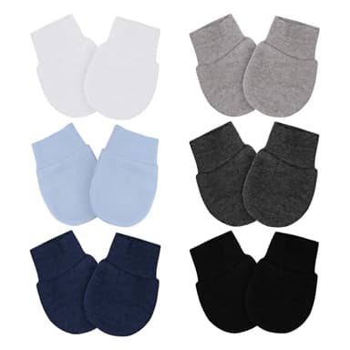 6 Pairs Baby Mittens No Scratch Mittens Infant Soft Gloves Mittens for 0-6 Months Boys Girls - Image 1