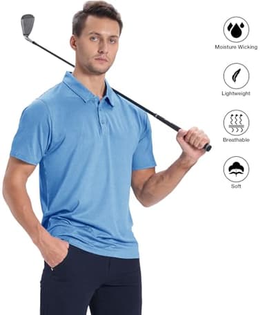SWISSWELL 5 Pack Mens Polo Shirts Short Sleeve Moisture Wicking Golf Shirt Athletic Summer Casual Collared T-Shirt 3XL - Image 2