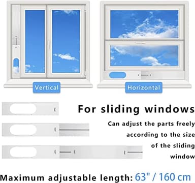 LEZIFU Portable Air Conditioner Kit with Hose, Adjustable Window Seal with 5.9 Inch Diameter 59" Length Hose for Vertical/Horizontal Window - Image 4