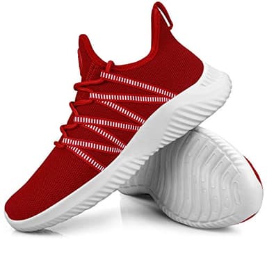 Feethit Mens Slip On Running Shoes Breathable Lightweight Comfortable Fashion Non Slip Sneakers for Men Red Size 11 - Image 5