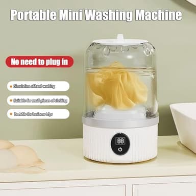 2025 Upgraded Portable Mini Washing Machine - Deep Clean Socks, Underwear, Baby Clothes - Ideal for Singles, Apartments, Travel (White) - Image 2