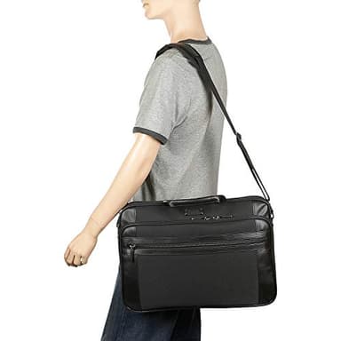 Kenneth Cole Reaction Urban Traveler Slim 18.4" Laptop Sleeve Top Zip Computer Portfolio Bag, Black - Image 5