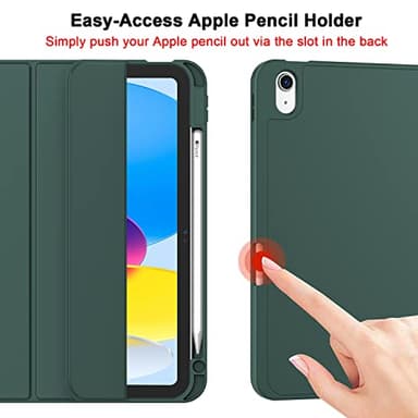 ZryXal iPad (A16) Case/iPad 10th Generation Case [11-Inch 2025/10.9 Inch 2022] with Pencil Holder, Smart Cover with Soft TPU Back [Support Auto Wake/Sleep] (New Midnight Green) - Image 3