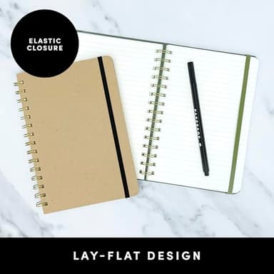 PAPERAGE Lined Spiral Journal Notebook, (Geometric Lavender), 160 Pages, Hardcover Journal for Women & Men, Medium 5.5 in x 8 in - 100 GSM, Thick Paper, Spiral Notebook for Work, School & Journaling - Image 3