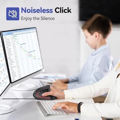 TECKNET Wired Mouse, 6400 DPI Ergonomic Mouse 6 Buttons Silent Mice 4 Adjustable DPI Vertical Mouse Compatible with Windows/Chrome/Laptop/Computer - Image 5