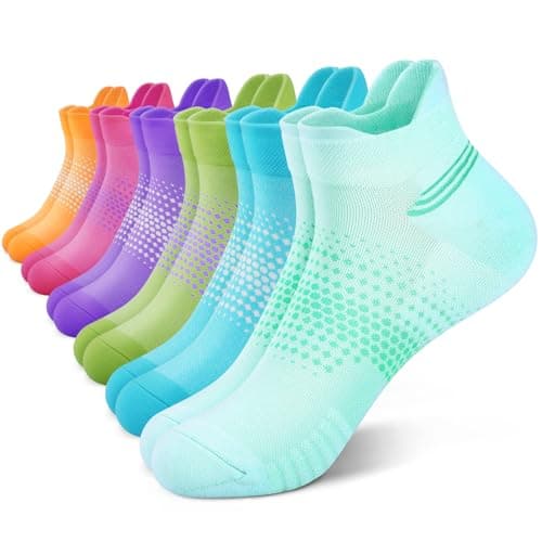 PAPLUS Ankle Compression Socks for Women 6 Pairs, Running Socks with Heel Tab, Cushioned Low Cut Athletic Socks - Image 1