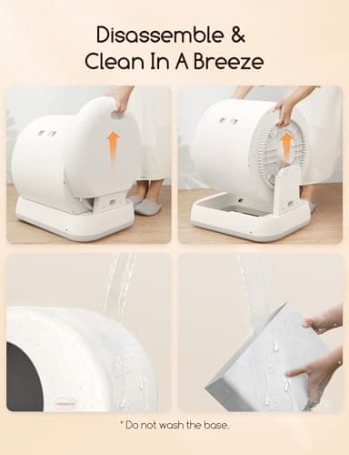 MeoWant Self-Cleaning Cat Litter Box, Integrated Safety Protection Automatic Cat Litter Box for Multi Cats, Extra Large/Odor Removal/APP Control Smart Cat Litter Box with Mat & Liner - Image 8