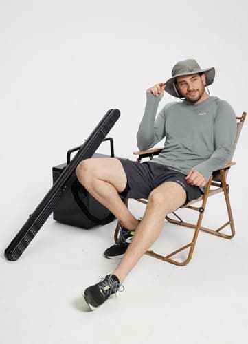 baleaf Men's Sun Protection Hoodie Shirt UPF 50+ Long Sleeve UV SPF T-Shirts Rash Guard Fishing Swimming Lightweight Gray L - Image 7