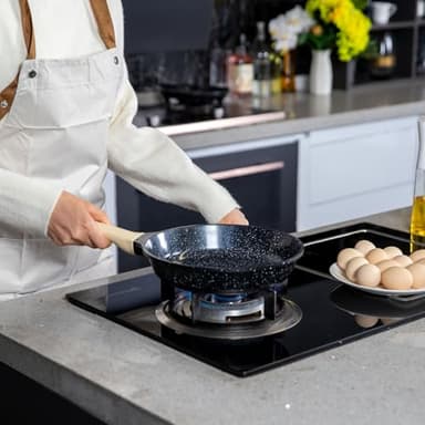 Romswi 23pcs Pots and Pans Set Non Stick, Kitchen Cookware Set with Casserole, Frying & Saucepans, Oven Safe & Stovetop Agnostic Non Toxic Cookware (Gas, Electric & Induction) - Black - Image 8