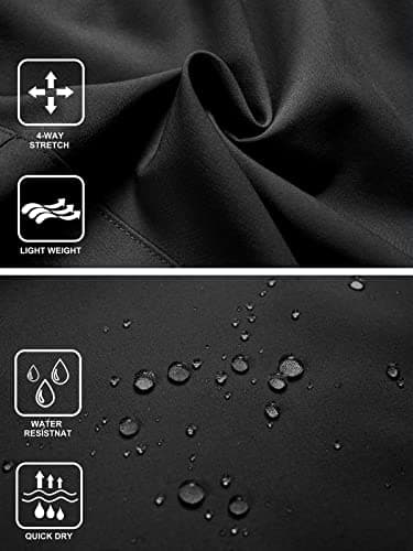 Women's Lightweight Hiking Cargo Shorts Quick Dry Athletic Shorts for Camping Travel Golf with Zipper Pockets Water Resistant Black - Image 4