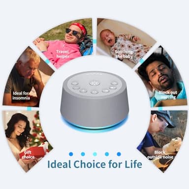 SoundLegend Sleep White Noise Sound Machines 32-Level Volume 30 Sounds 12 Colors Light 5 Timers Adjustable Light Brightness Compact for Everyone Travel Gift Memory Function - Image 7