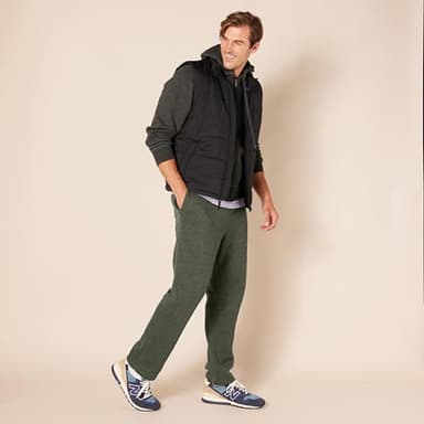 Amazon Essentials Men's Fleece Open Bottom Sweatpant (Available in Big & Tall), Olive Heather, X-Small - Image 8
