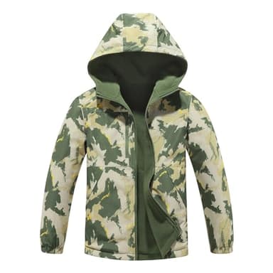 MGEOY Boys Girls Reversible Jacket Lightweight Waterproof Fleece Lined Raincoat for Kids（4-12） - Image 1