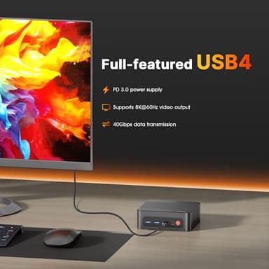 BOSGAME Gaming Mini Pc Ryzen 9 6900HX【Dual 2.5GbE LAN】 P3 Mini Computers Equiped Radeon 680M GPU 2400Mhz 32GB DDR5 & 1TB SSD, Wi-Fi 6E, BT5.2, USB 4(40Gbps), Office, Gaming, Meeting - Image 4