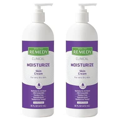 Medline Remedy Clinical Skin Cream, Vanilla Scent (16 fl oz), 2 Count, Moisturizing Face and Body Cream for All Ages, Paraben & Sulfate Free, Quick Absorbent Formula, Hypoallergenic Skin Moisturizer - Image 1