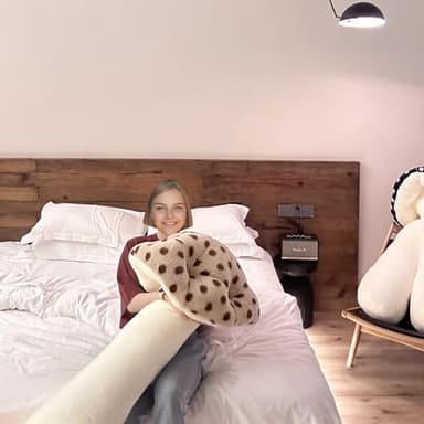 Hofun4U Mushroom Plush Pillow - 51 inch Mushroom Shaped Stuffed Long Pillow - Mushroom Stuffed Pillow - Christmas Birthday Sofa Home Decoration (Brown) - Image 5