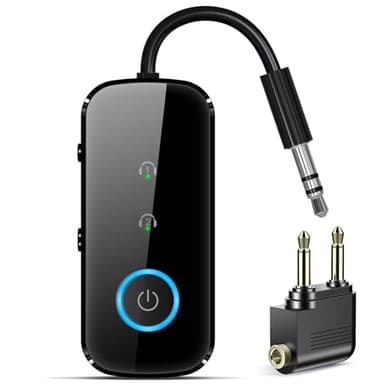 Premium Pro Bluetooth 5.4 Transmitter Receiver,Airplane Audio Adapter,Wireless Transmitter for TV/Travel Flight,Airline,Gym.Supports to 2 AirPods/Headphones,Bluetooth Receiver for Car/Home Stereo - Image 1